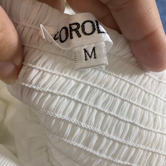 Forolav White Flowy Tie Back Dress Medium Bridal Shower Bride - Picture 7 of 9